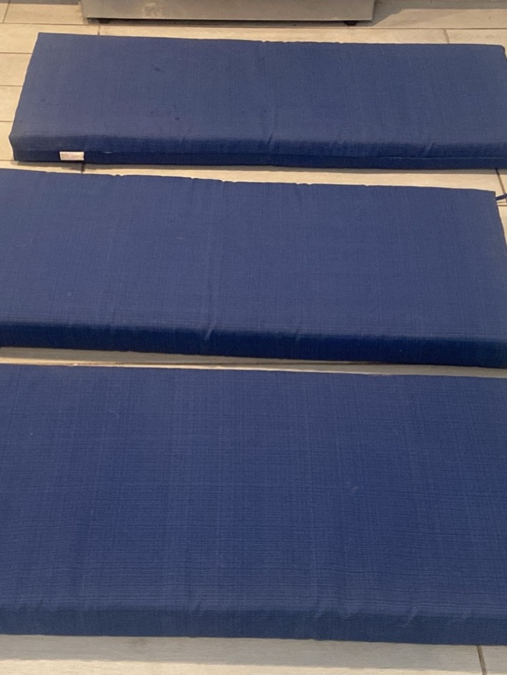 Blue Bench Cushions - Set of 3